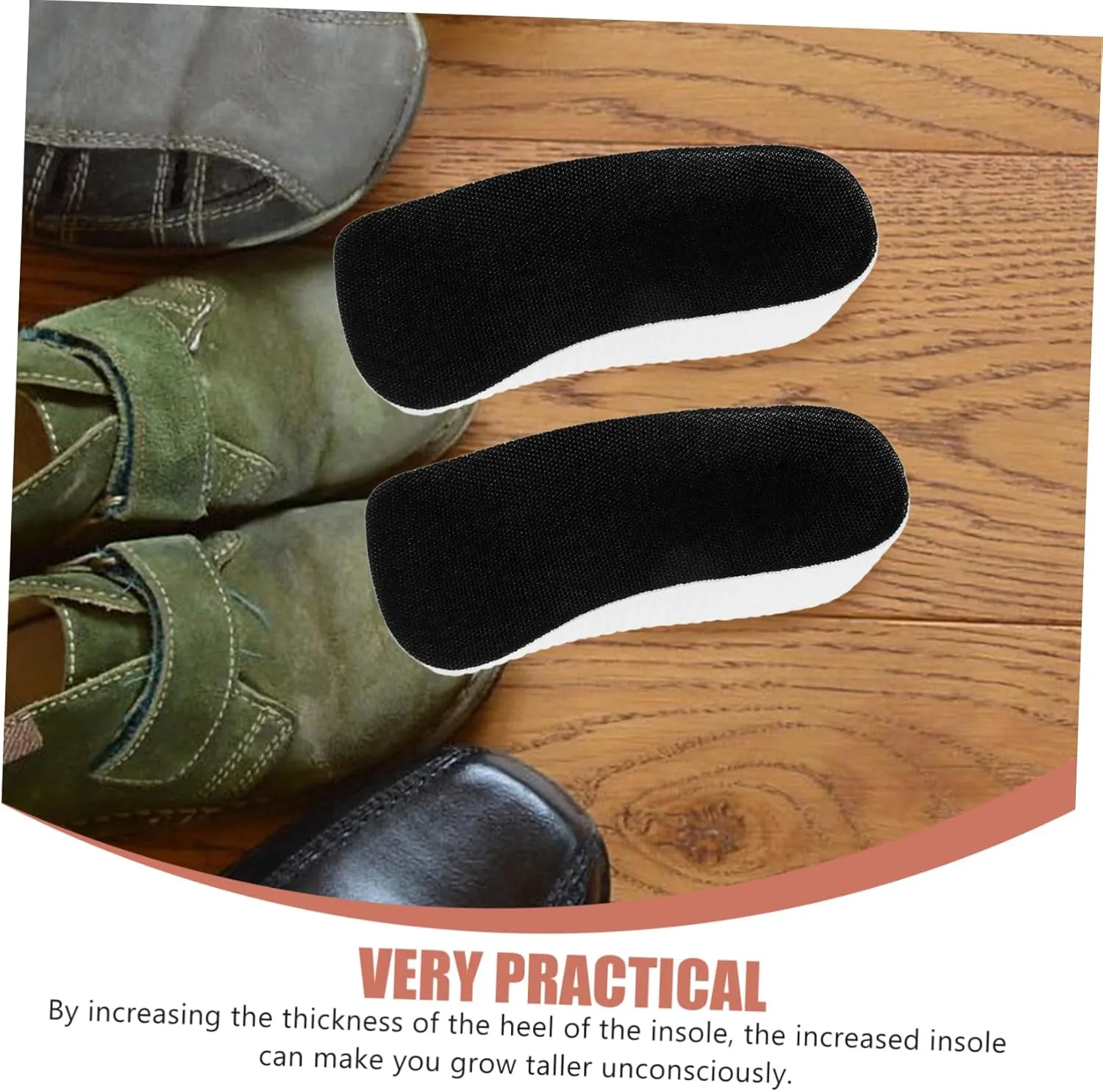 1 Pair Invisible Height Increase Insoles Comfortable Heel Lift Inserts for Men Women Thick Flexible Lightweight Shoe Cushions Suitable for Sneakers Boots Dress Shoes