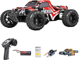 1:10 RC Cars for Adults-4WD Off-Road Monster Truck with Waterproof Brushless Motor&2.4 GHz Remote Control,38  Mph High-Speed Hobby Grade RTR,Fully Adjustable Suspension for All Terrain