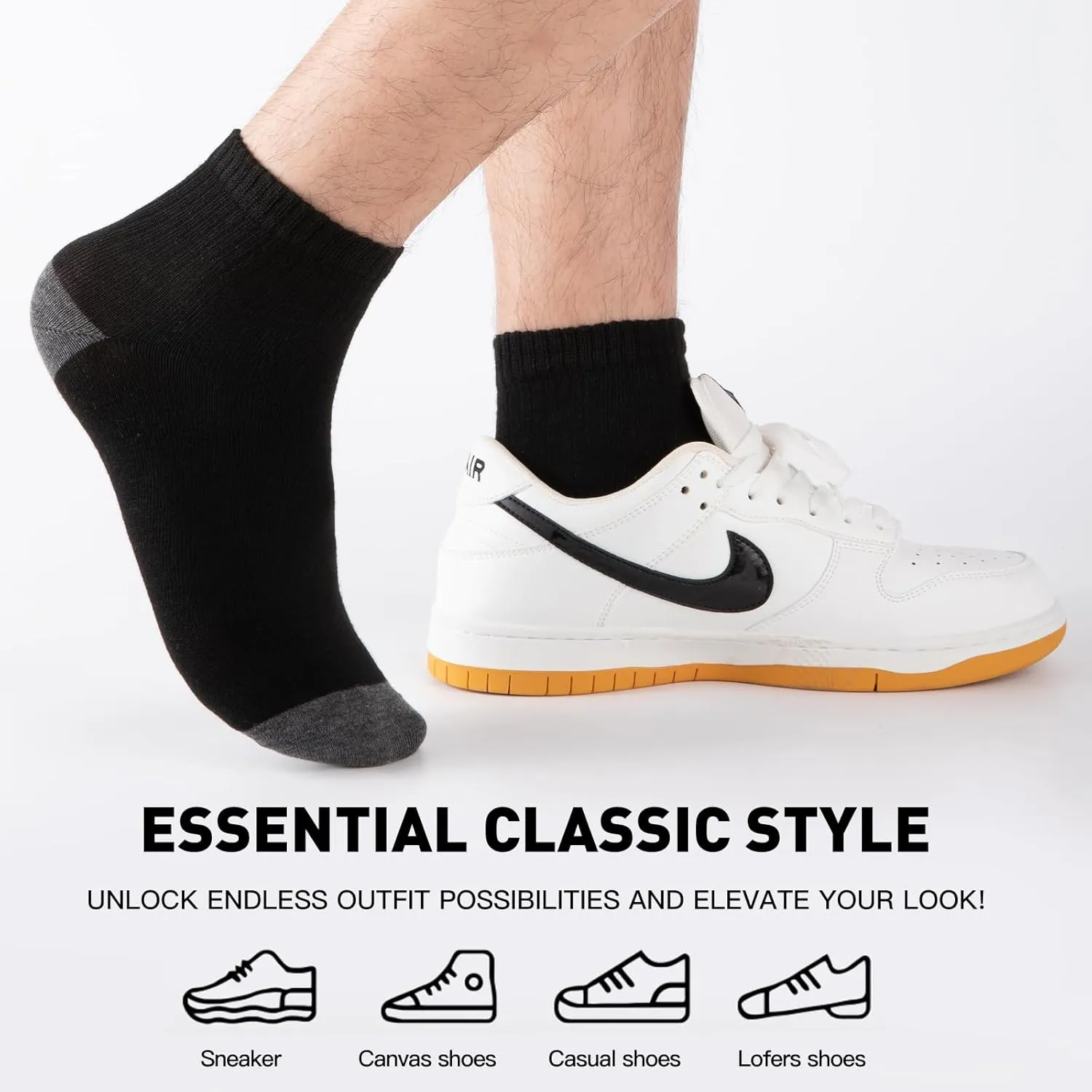 20 Pack 3 Styles Men's/Women's Ankle Socks Bulk - Breathable Thin Athletic Casual Socks, Fits Shoe Size 8-12
