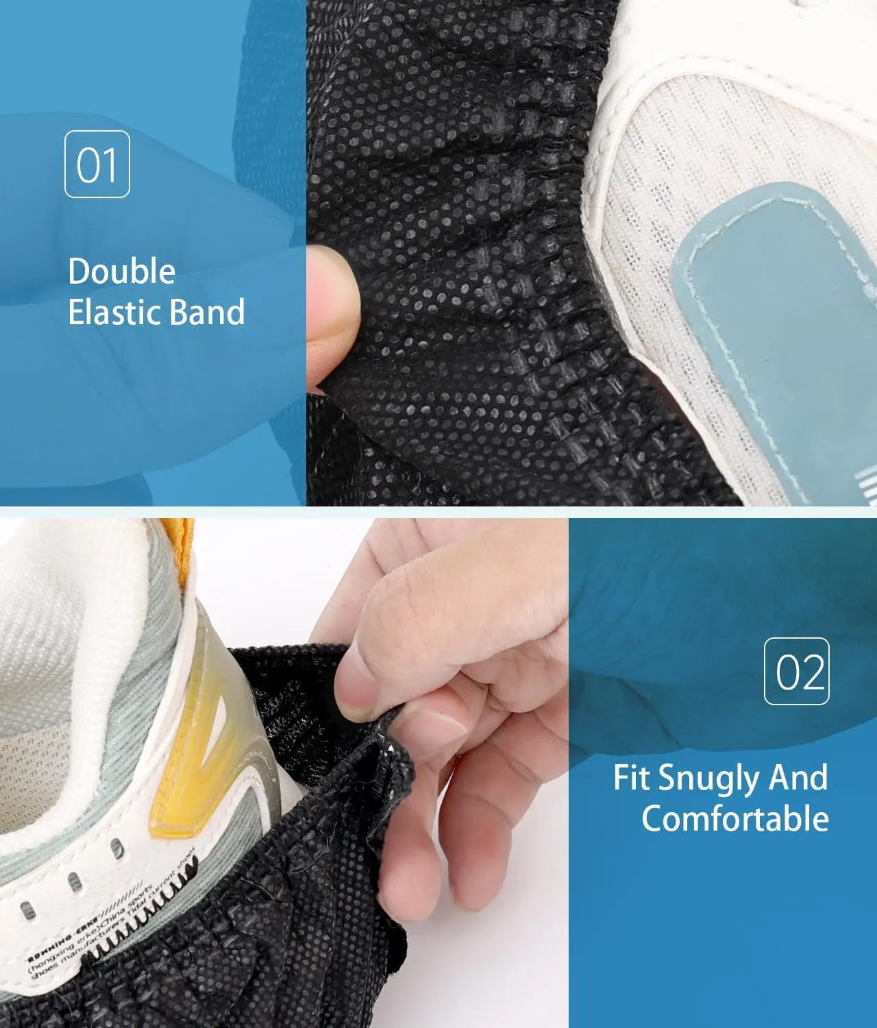 200 Pack Shoe Covers Disposable Shoe Booties With High Quality,Thick, Durable, Breathable, Non-Slip, Recyclable Non Woven Stretchable Boot Covers,Shoe and floor Protector,Fits Virtually Most Shoes