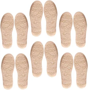 6Pairs Fleece Warm Insoles Breathable Resistant Cozy Material Winter Shoe Accessories