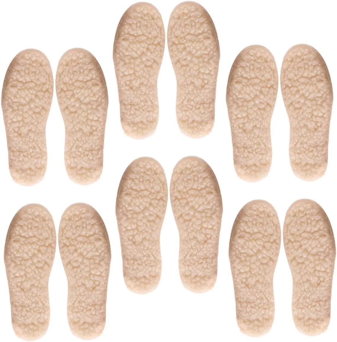 6Pairs Fleece Warm Insoles Breathable Resistant Cozy Material Winter Shoe Accessories