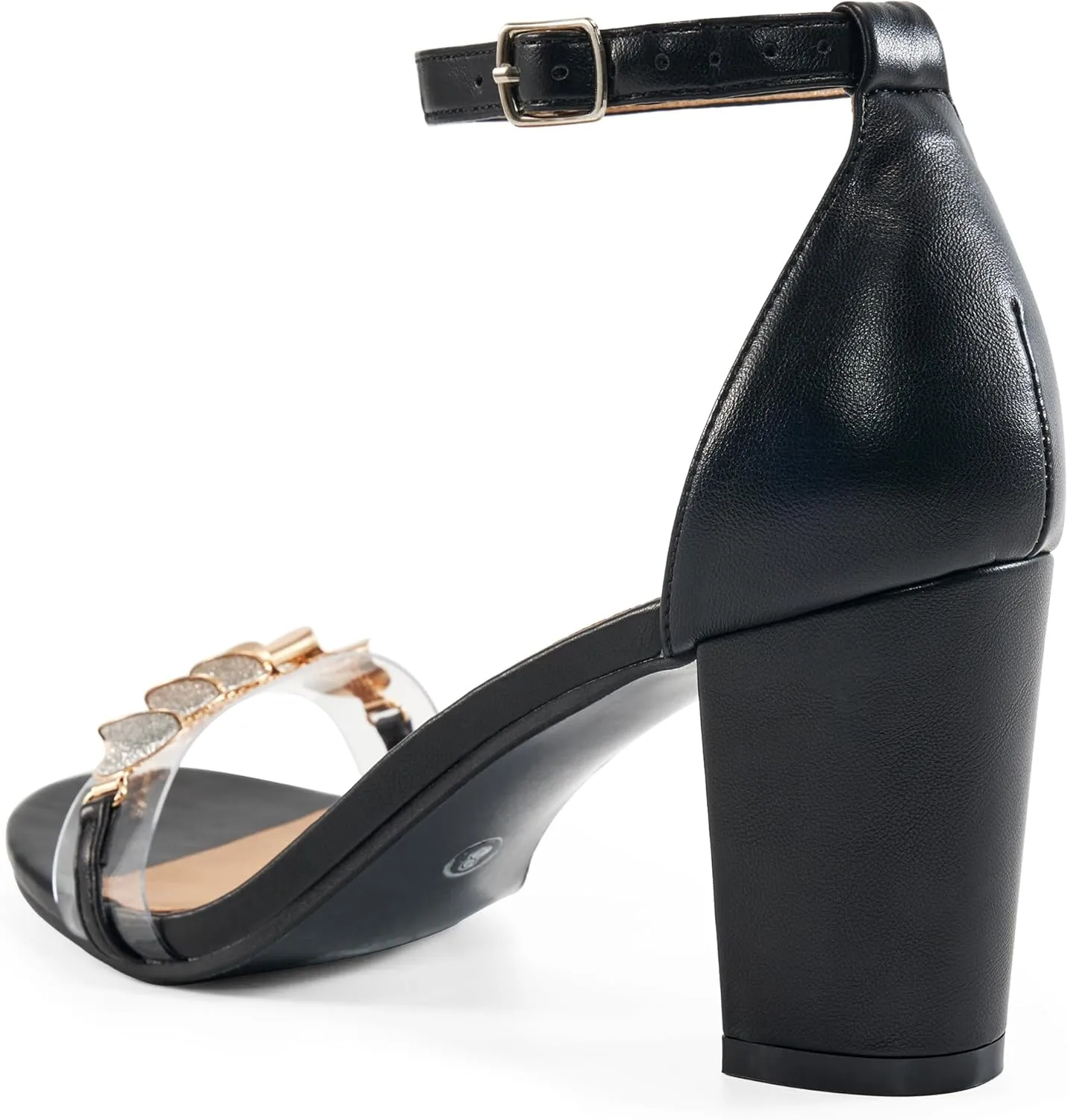 Ablanczoom Heels for Women Dressy Sandals: Open Toe Ankle Strap Chunky Block High Heeled Sandal for Wedding Party Dress Shoes