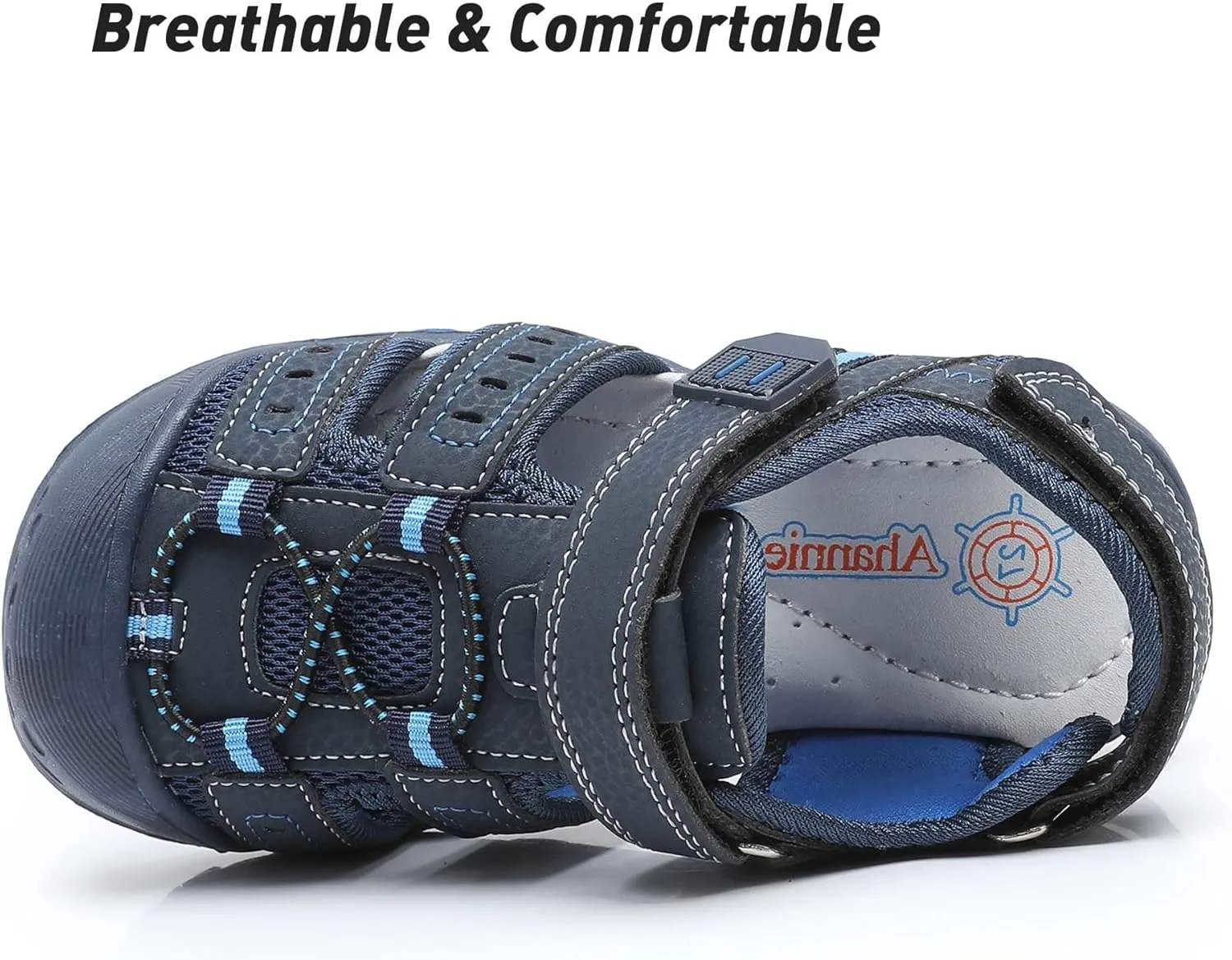 Ahannie Boys Girls Outdoor Sport Sandals,Kids Closed Toe Beach Sandals, Toddler Summer Shoes
