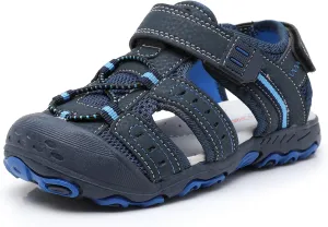 Ahannie Boys Girls Outdoor Sport Sandals,Kids Closed Toe Beach Sandals, Toddler Summer Shoes