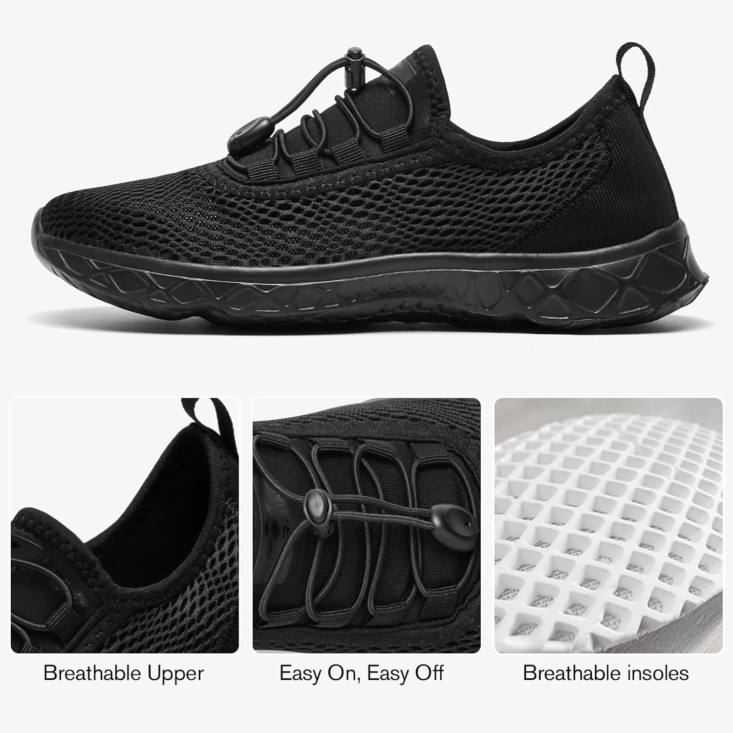 ALEADER Men's Stylish Water Shoes, Quick-Dry Xdrain Water Sneakers, Lightweight & Comfort Footed