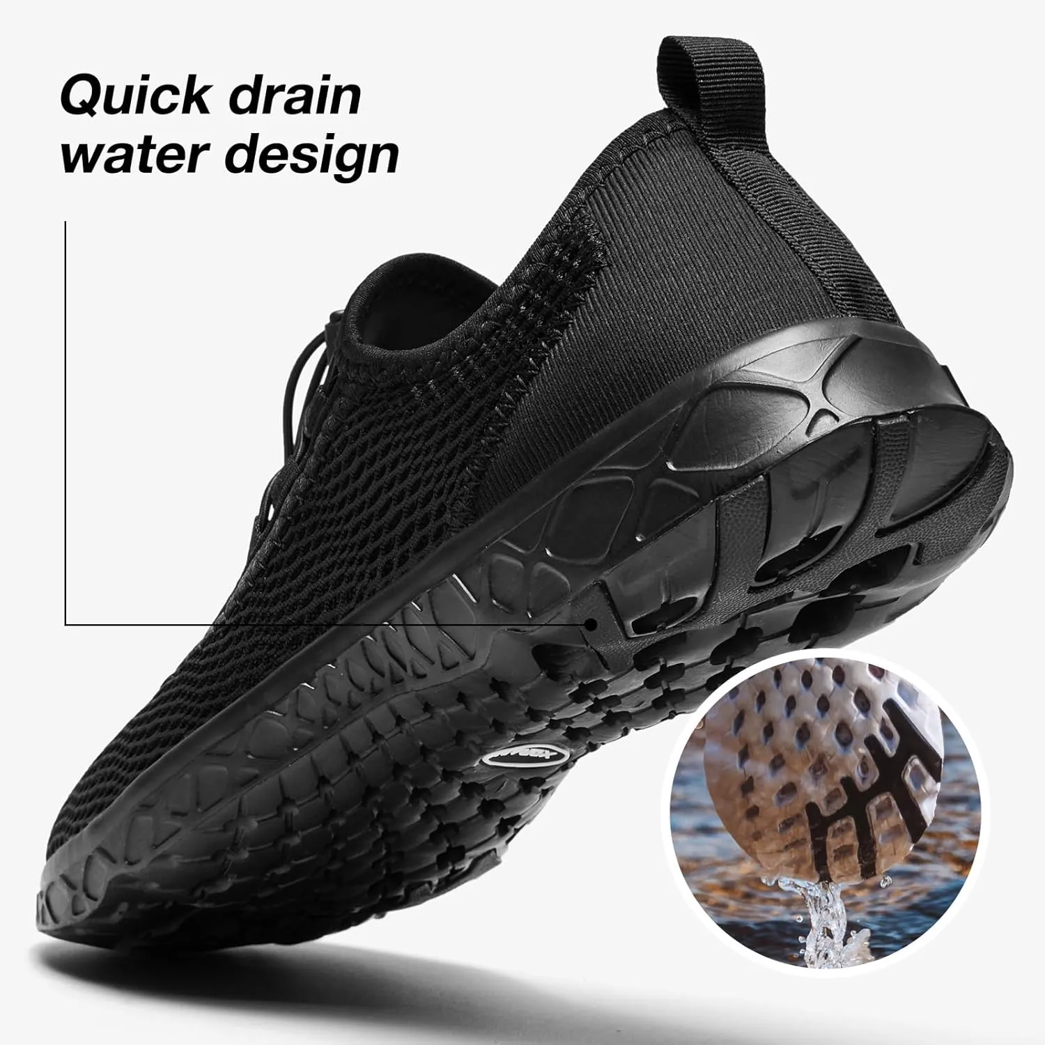 ALEADER Men's Stylish Water Shoes, Quick-Dry Xdrain Water Sneakers, Lightweight & Comfort Footed