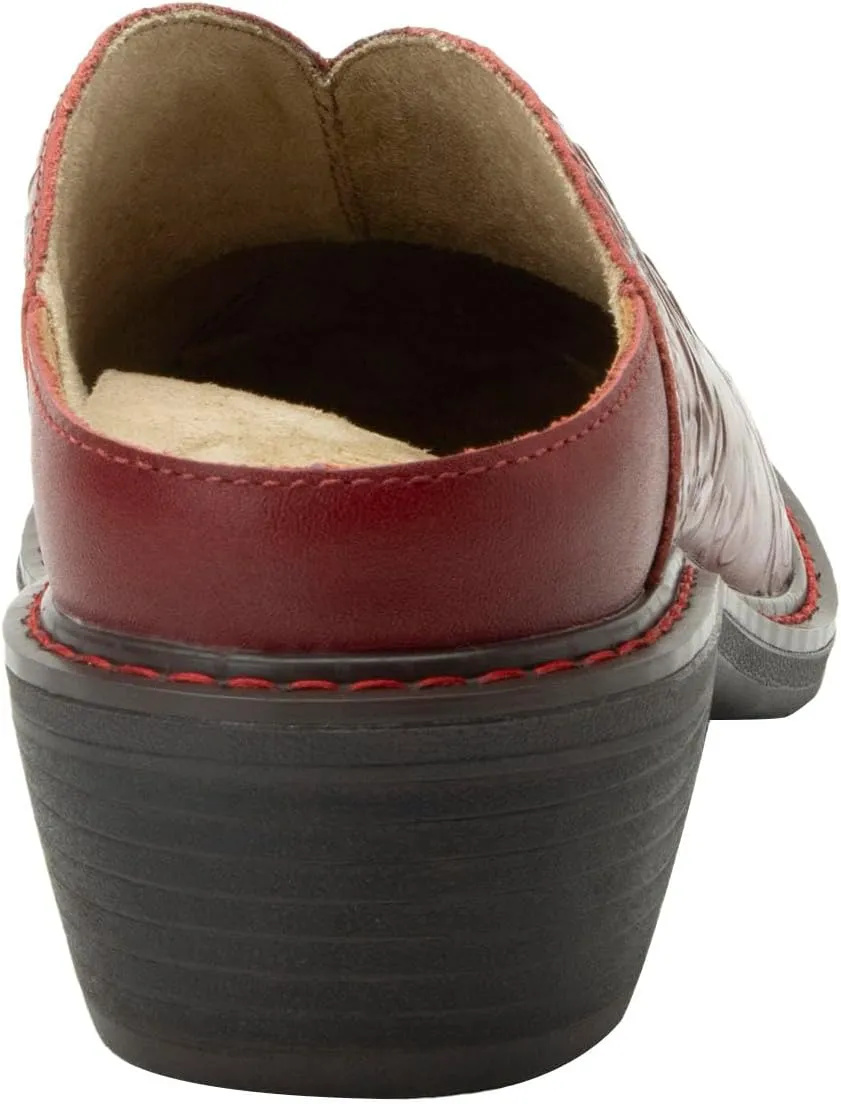 Alegria Women Michy Mule Western Open Back Leather Clog Heel