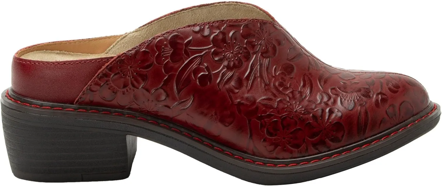 Alegria Women Michy Mule Western Open Back Leather Clog Heel