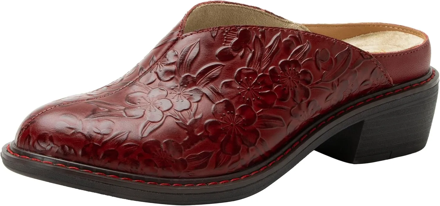 Alegria Women Michy Mule Western Open Back Leather Clog Heel