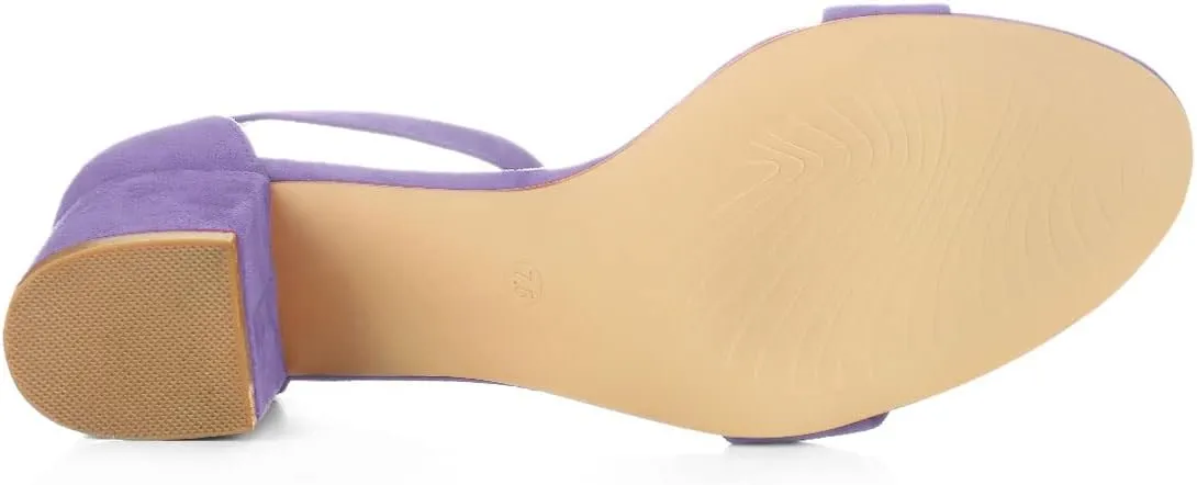 Allegra K Women's Open Toe Block Heel Ankle Strap Sandals