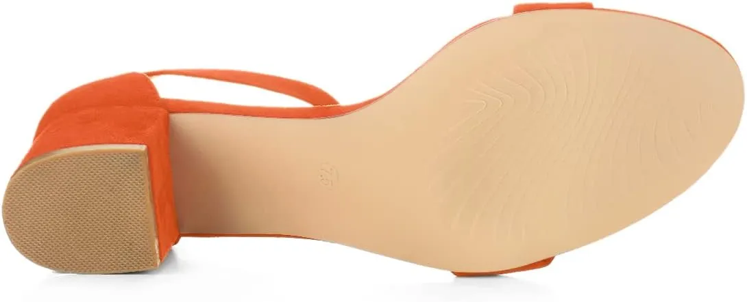 Allegra K Women's Open Toe Block Heel Ankle Strap Sandals