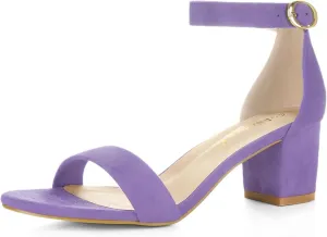 Allegra K Women's Open Toe Block Heel Ankle Strap Sandals