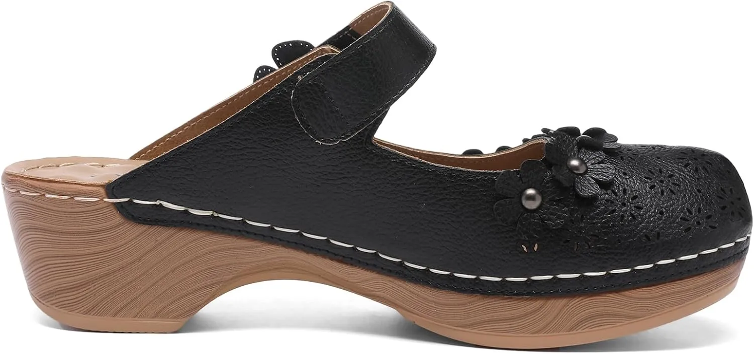 Altxic Women's Cut-Out Vamp Comfortable Slip On Open Back Mule Clogs