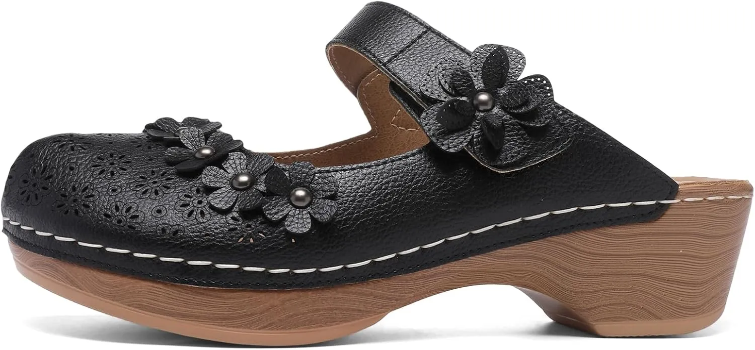 Altxic Women's Cut-Out Vamp Comfortable Slip On Open Back Mule Clogs