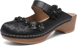 Altxic Women's Cut-Out Vamp Comfortable Slip On Open Back Mule Clogs