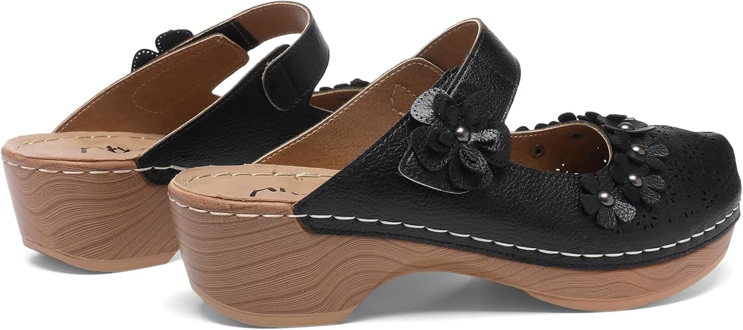 Altxic Women's Cut-Out Vamp Comfortable Slip On Open Back Mule Clogs
