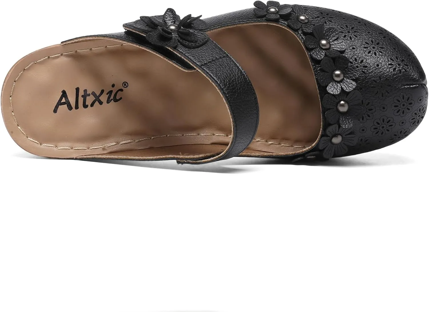 Altxic Women's Cut-Out Vamp Comfortable Slip On Open Back Mule Clogs