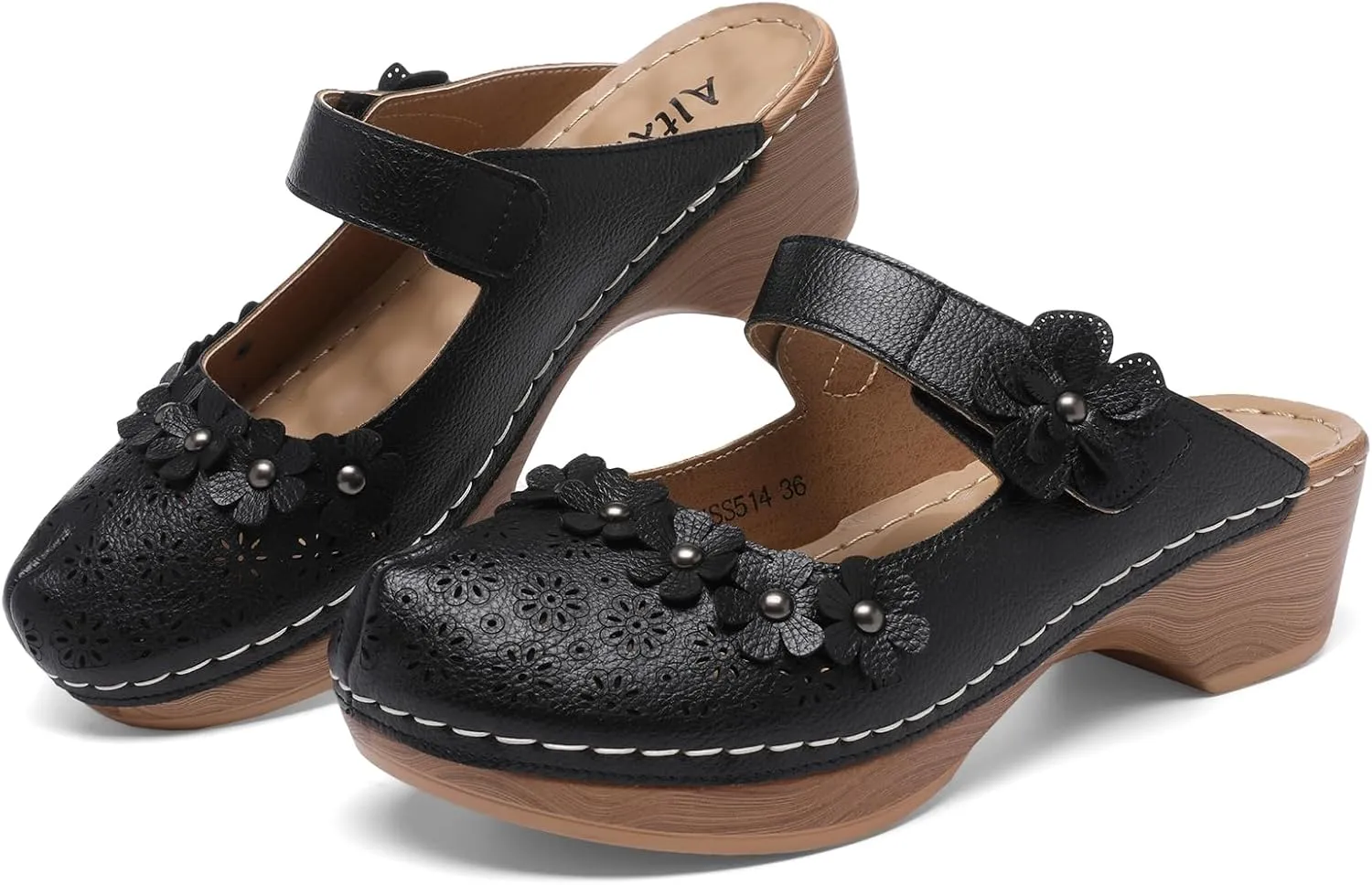 Altxic Women's Cut-Out Vamp Comfortable Slip On Open Back Mule Clogs