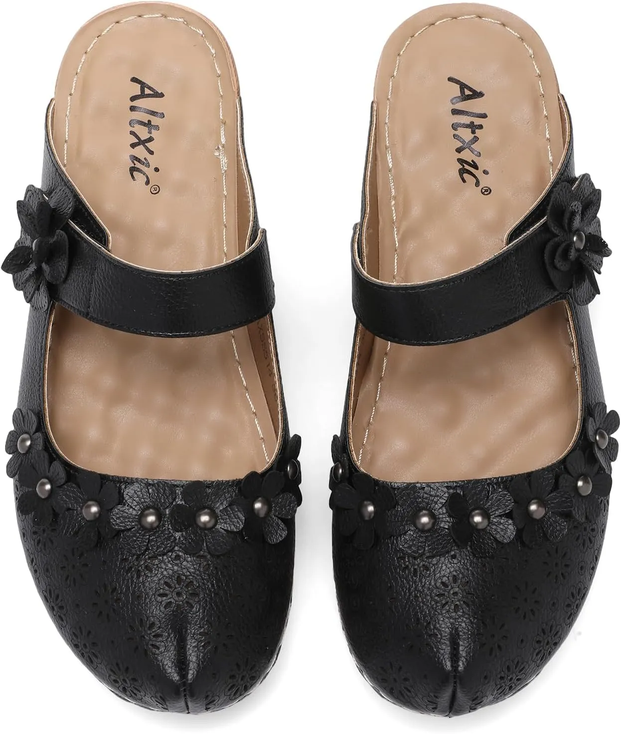 Altxic Women's Cut-Out Vamp Comfortable Slip On Open Back Mule Clogs