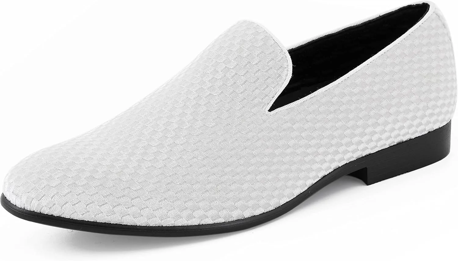 Amali Fishman Men’s Dress Shoes Plush Velvet with a Quilted Design Slip-on Driver Shoes for Men Velvet Loafers The Original Smoking Men Tuxedo Slipper Shoes