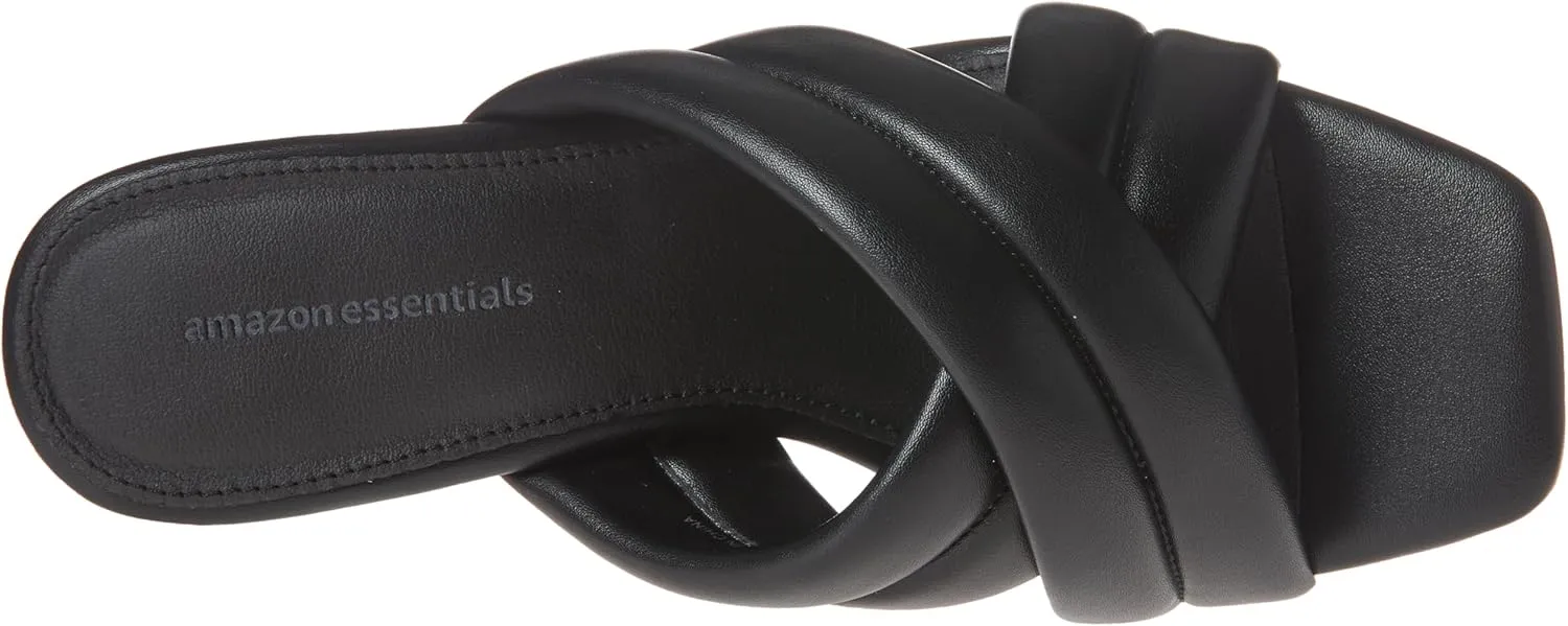 Amazon Essentials Women's Crossover Heeled Sandal with Padded Straps and Memory Foam Insole