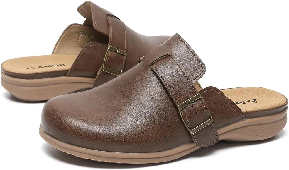 Amoji Women Clogs Slip On Sandals Lady Mule Shoes 711