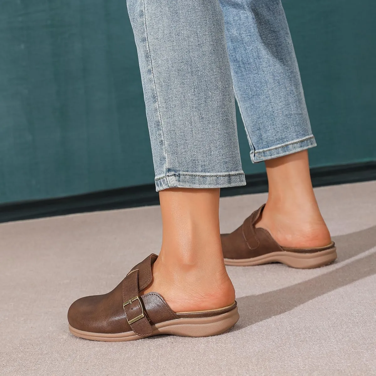 Amoji Women Clogs Slip On Sandals Lady Mule Shoes 711