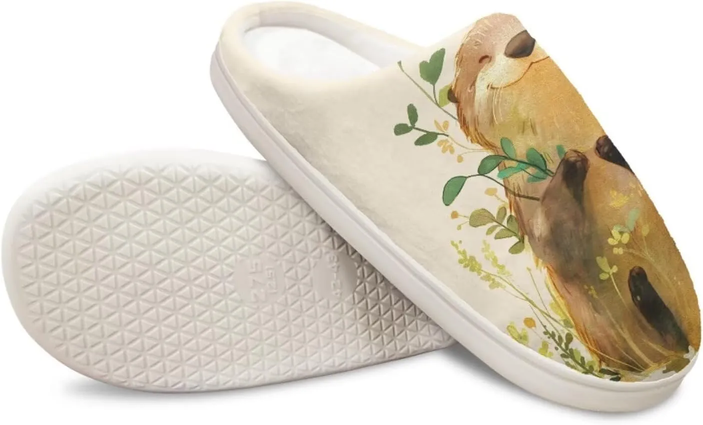 Animal Print Plush Slipper for Women Warm Furry Indoor Slipper Winter Cozy Cotton Flannel Non-Slip for House Outdoor Ladies Slipper US 4-12