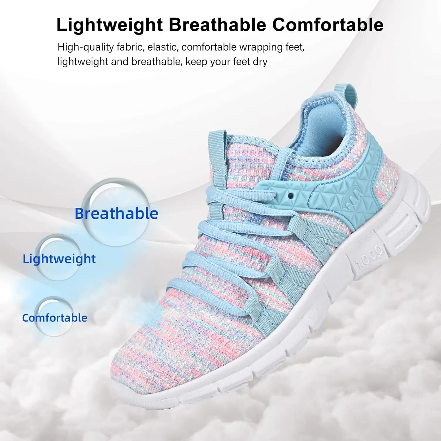 AOE Womens Fashion Walking Running Shoes Ultra Lightweight Breathable Mesh Tennis Shoes Non Slip Athletic Workout Gym Sneakers