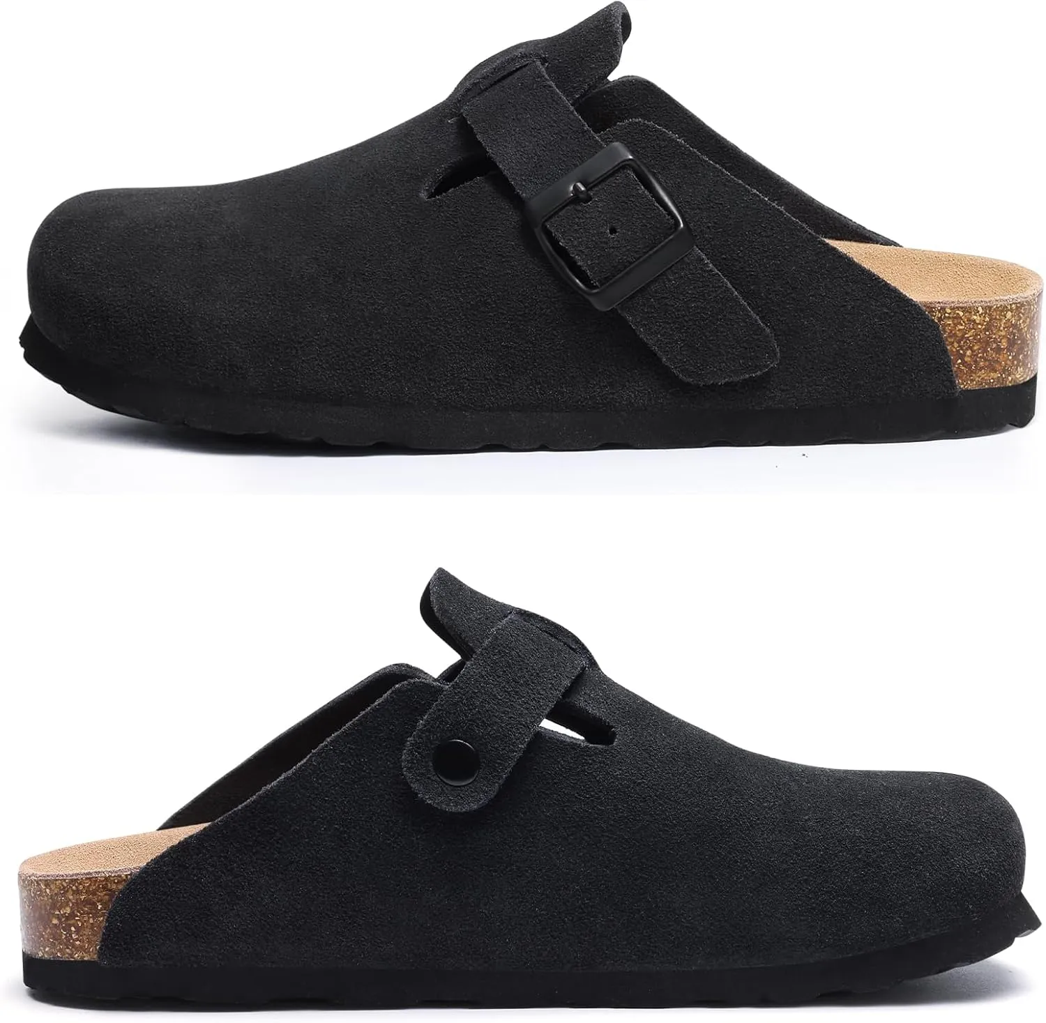 Asgard Suede Clogs Mules Potato Shoes with Comfort Cork Footbed - Wide Feet Please Half Size UP