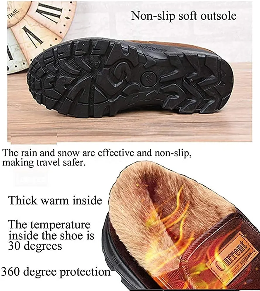 Asifn Men's Moccasins Slippers Memory Foam Slip on Loafers Fur Lined House Shoes Indoor Outdoor Winter