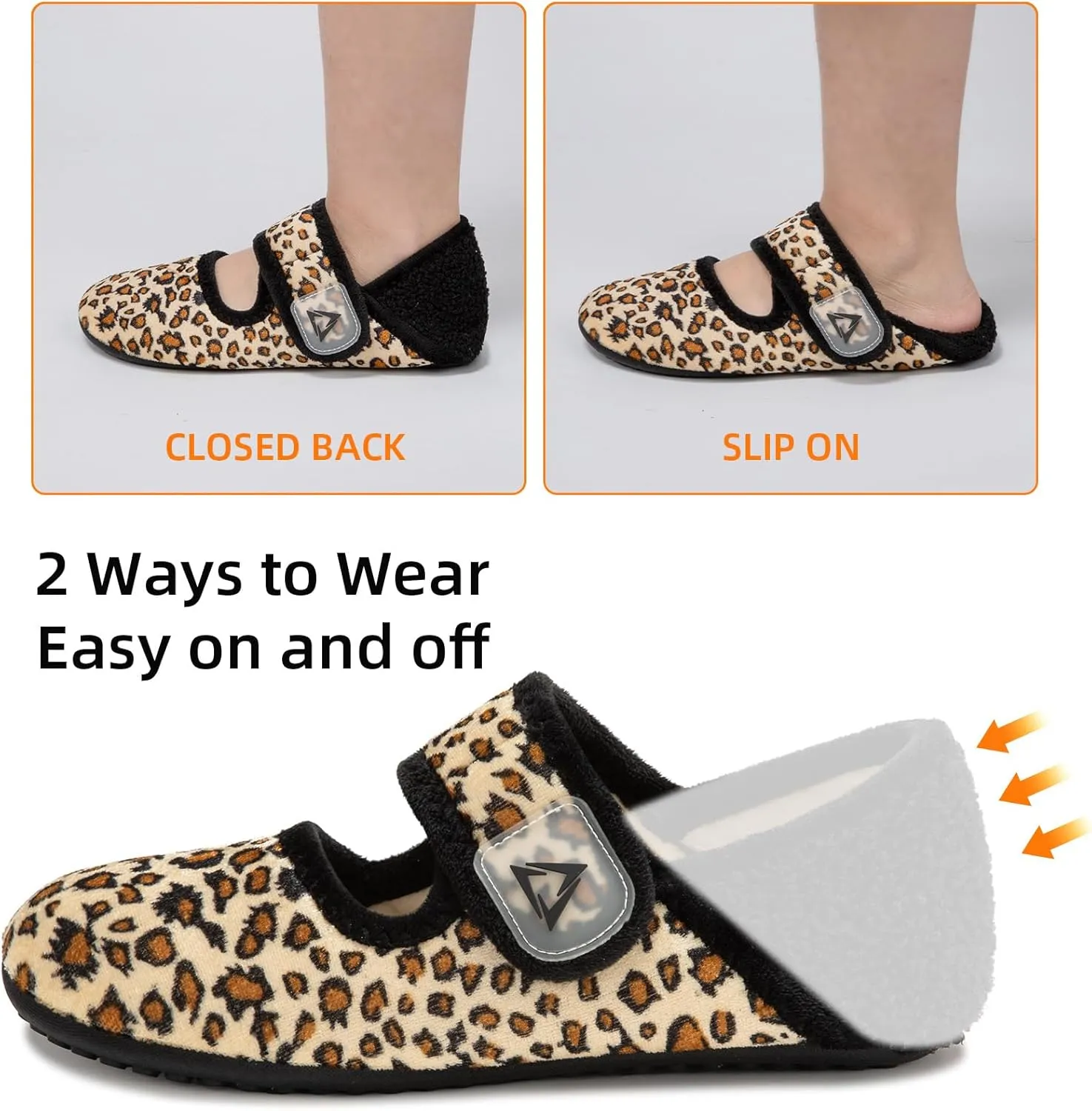 ATHMILE House Slippers for Women Men Indoor Barefoot Socks Wide Diabetic Shoes Adjustable House Slippers for Home Travel