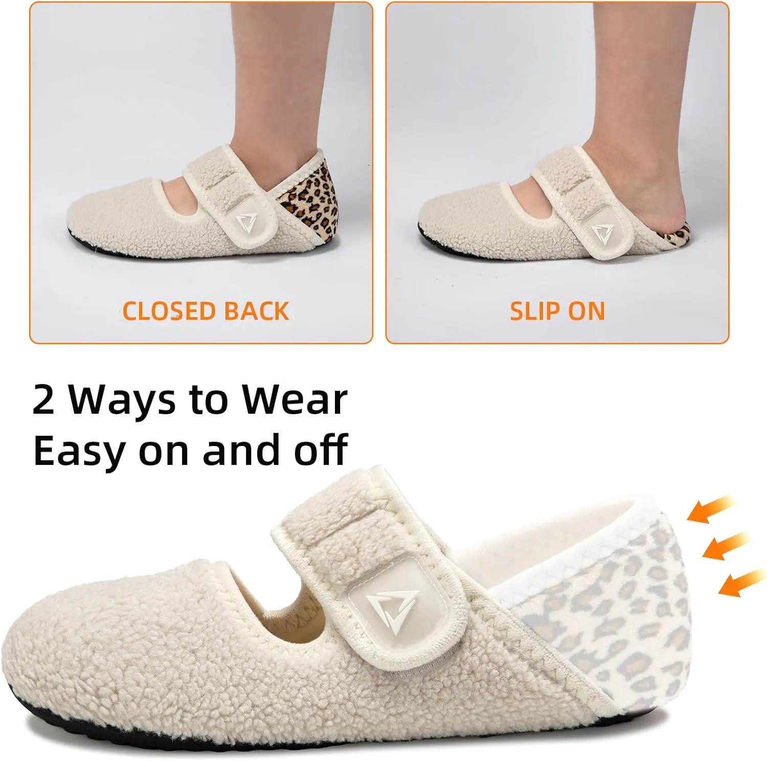 ATHMILE House Slippers for Women Men Indoor Barefoot Socks Wide Diabetic Shoes Adjustable House Slippers for Home Travel