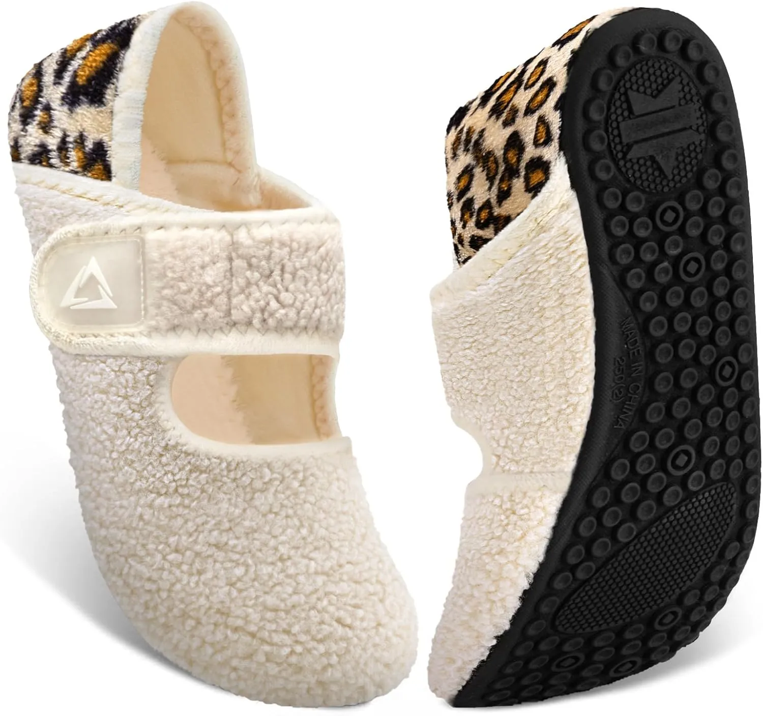 ATHMILE House Slippers for Women Men Indoor Barefoot Socks Wide Diabetic Shoes Adjustable House Slippers for Home Travel