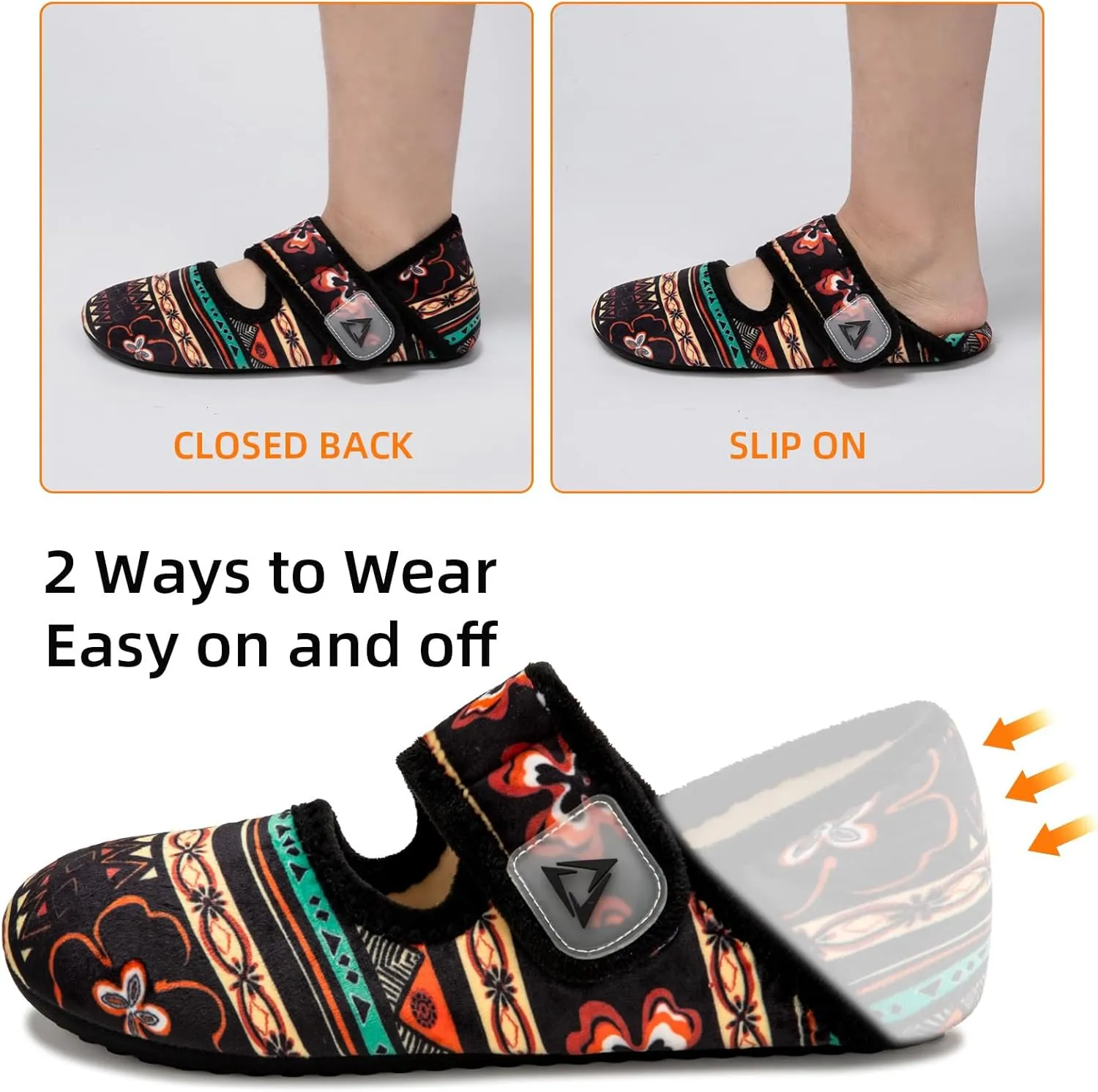 ATHMILE House Slippers for Women Men Indoor Barefoot Socks Wide Diabetic Shoes Adjustable House Slippers for Home Travel