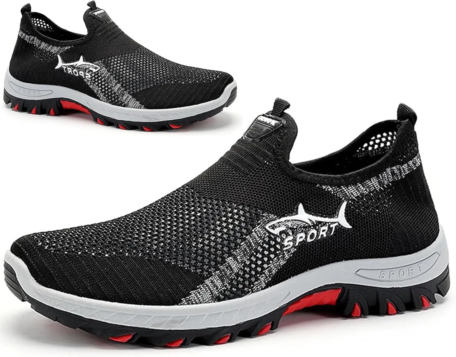 Atlacoast Cooling Comfort Sneaker, Men's Breathable Mesh Sneakers, Summer Walking Shoes with Rubber Sole