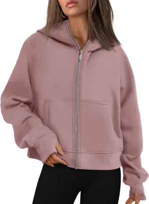 AUTOMET Womens Zip Up Hoodies Fleece Jackets Oversized Sweatshirts Fall Fashion Outfits 2025 Sweaters Winter Clothes