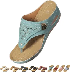 Avylays Orthopedic Sandals, Breathable Mesh Sports Sandals With Non-Slip Sole, Wedge Heel Thick-Soled Slippers Womens