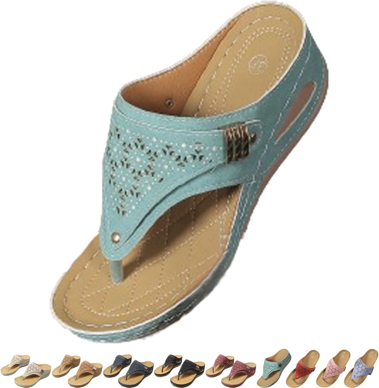 Avylays Orthopedic Sandals, Breathable Mesh Sports Sandals With Non-Slip Sole, Wedge Heel Thick-Soled Slippers Womens