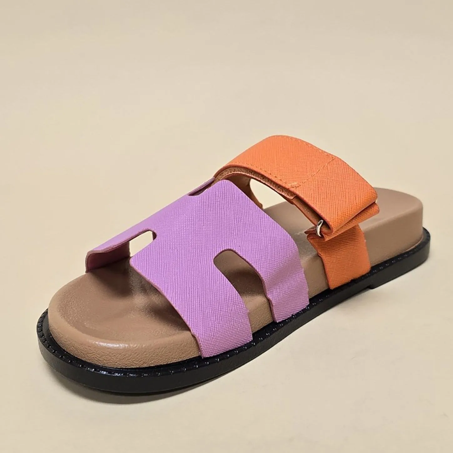 AYO-02/2025 Pink Orange Tan Multi Sandal Open Toe