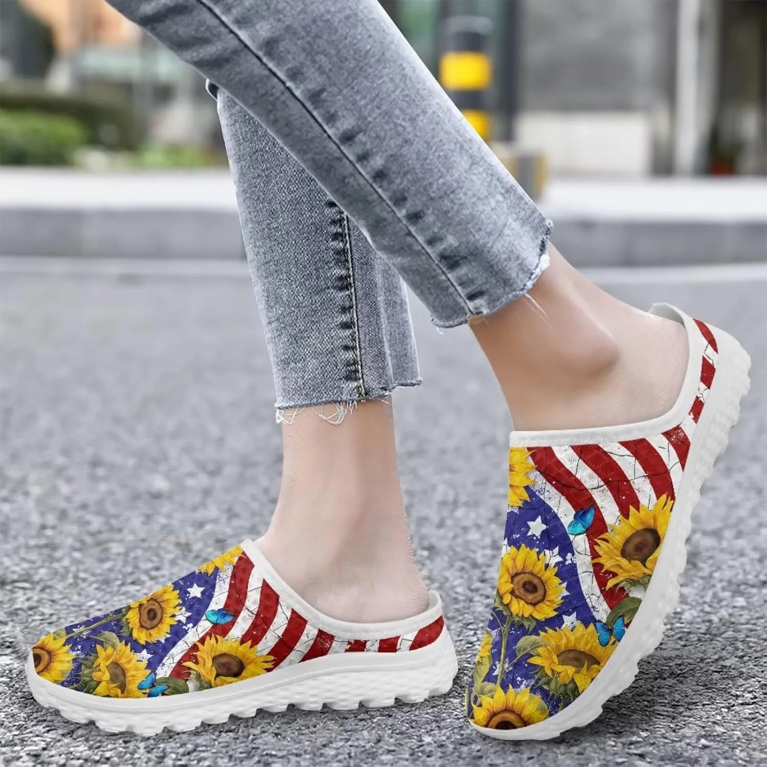 Backless Mesh Mule Shoes for Women Summer Light Breathable Shoe, Non-Slip, Easy Wear for Walking and Parties