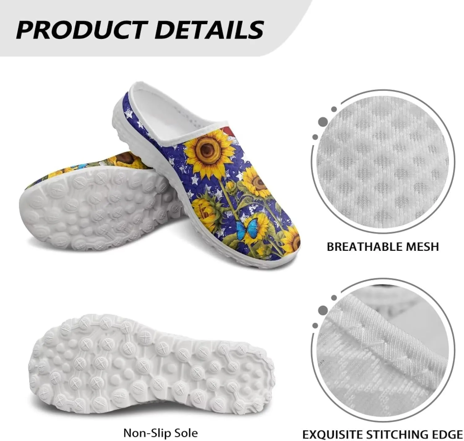 Backless Mesh Mule Shoes for Women Summer Light Breathable Shoe, Non-Slip, Easy Wear for Walking and Parties