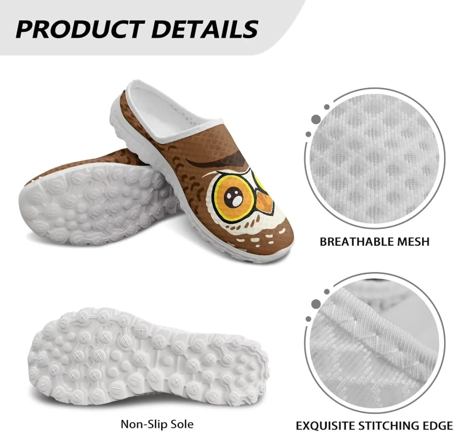 Backless Mesh Slip-On Mule Shoes for Women - Light, Comfort, Non-Slip, Easy Wear for Walking, Camping
