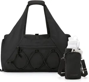 BAGSMART Gym Bag for Women, Lightweight Duffel with Shoe Compartment, Weekender with Wet Pocket, Workout Yoga Tote, Black
