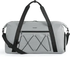 BAGSMART Gym Bags for Men Women, Sports Duffle Bag, Lightweight Weekender Duffel Bag With Shoe Compartment, Water Resistant Workout Duffle Sports Bag for Travel Fitness Swimming Yoga, Grey