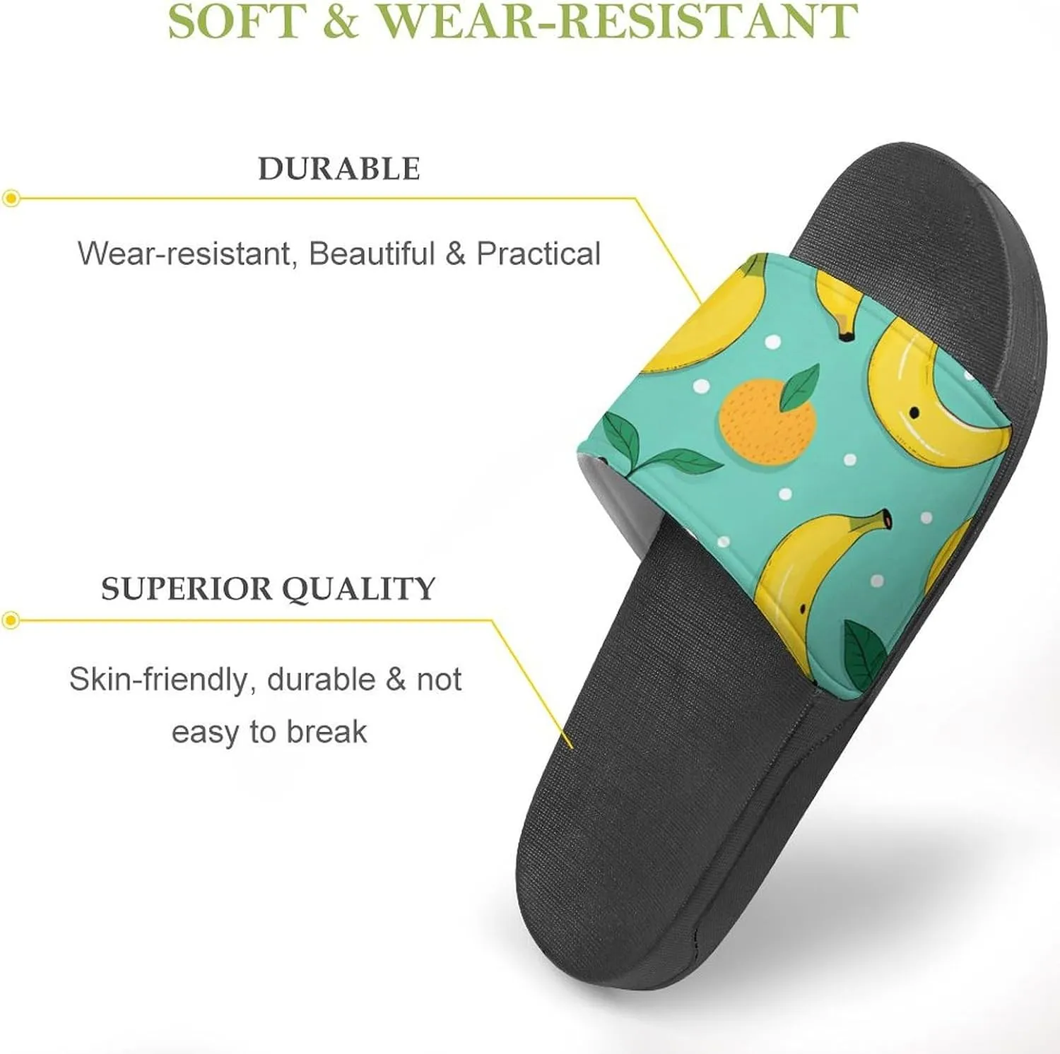 Bananas Tangerine Women's House Sandals Non Slide Bathroom Beach Slippers for Men