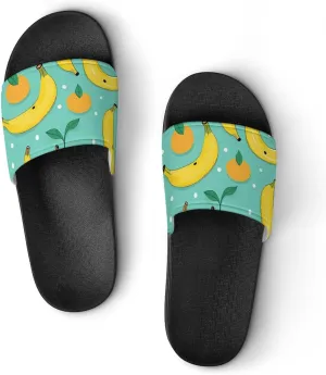 Bananas Tangerine Women's House Sandals Non Slide Bathroom Beach Slippers for Men