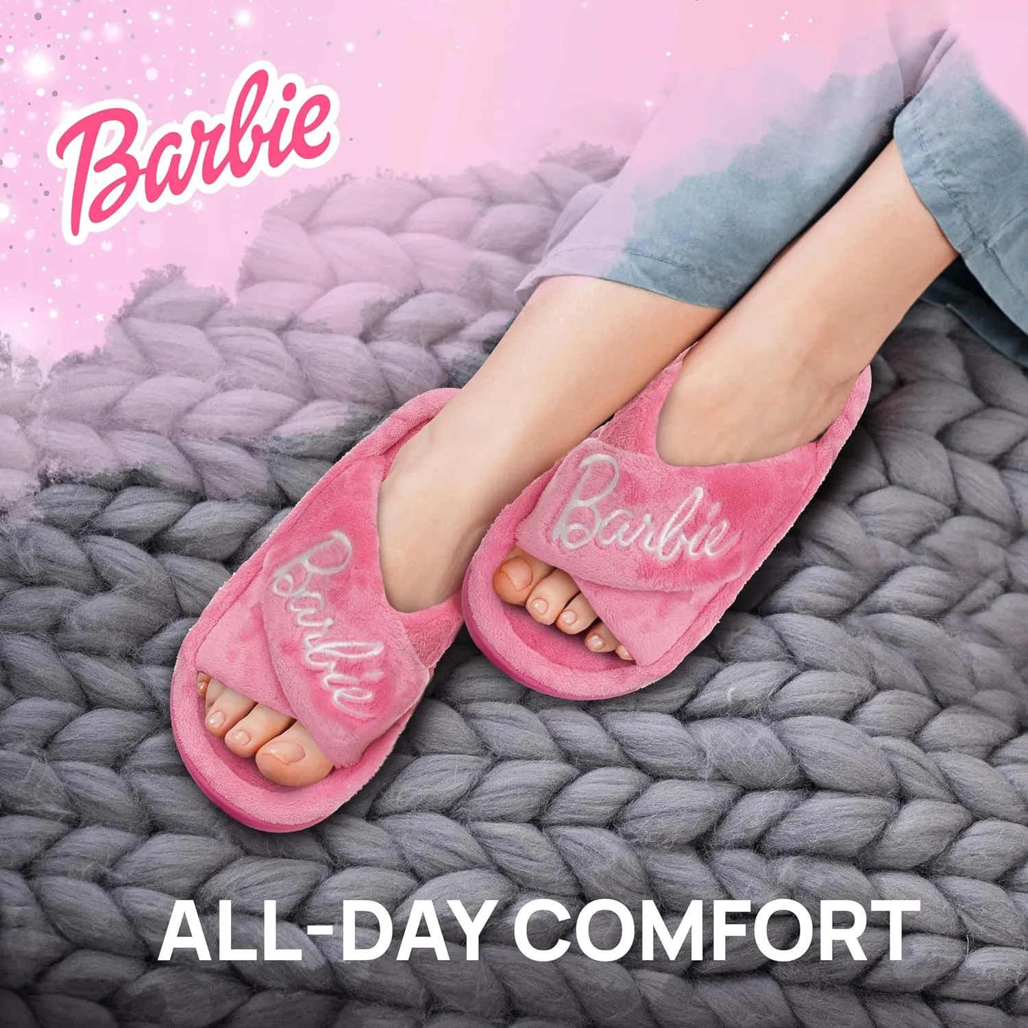 Barbie Extra Cozy Fuzzy House Slippers Slip-On Women's slipper
