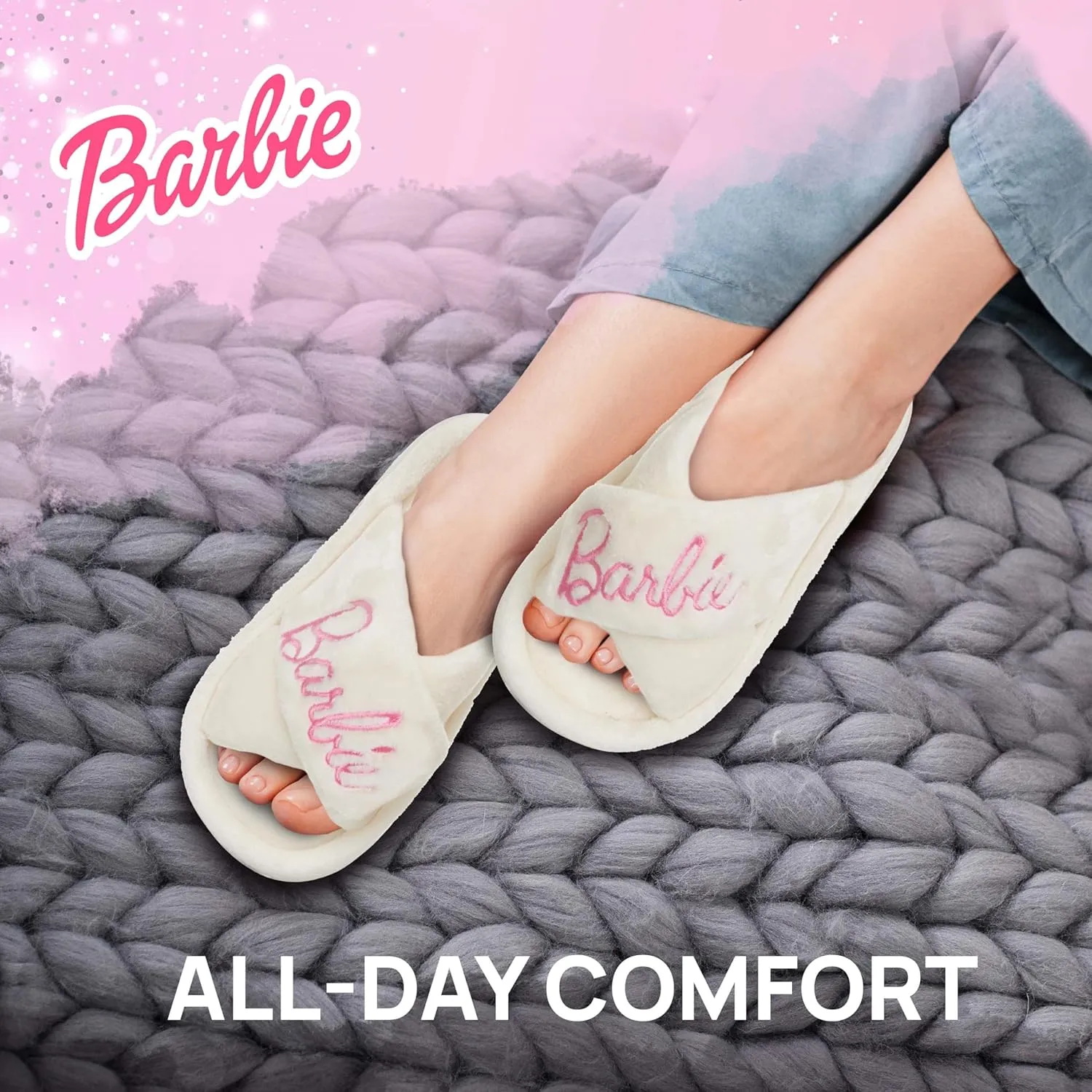 Barbie Extra Cozy Fuzzy House Slippers Slip-On Women's slipper